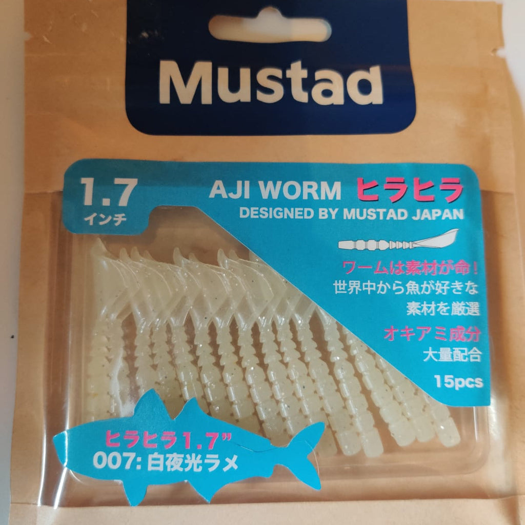 Aji Worm Hila-Hila Mustad 1.7" (4,3 cm) Slay