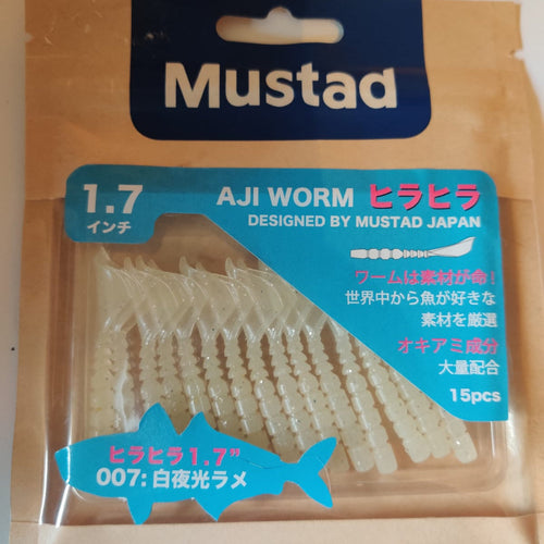 Aji Worm Hila-Hila Mustad 1.7" (4,3 cm) Slay