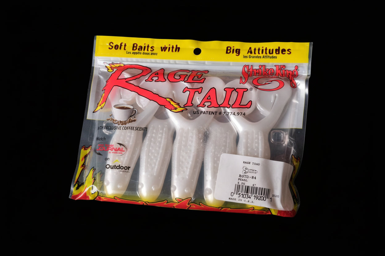 Leurre Souple- Rage Toad 10 Cm - Par 5 - Strike King Pearl