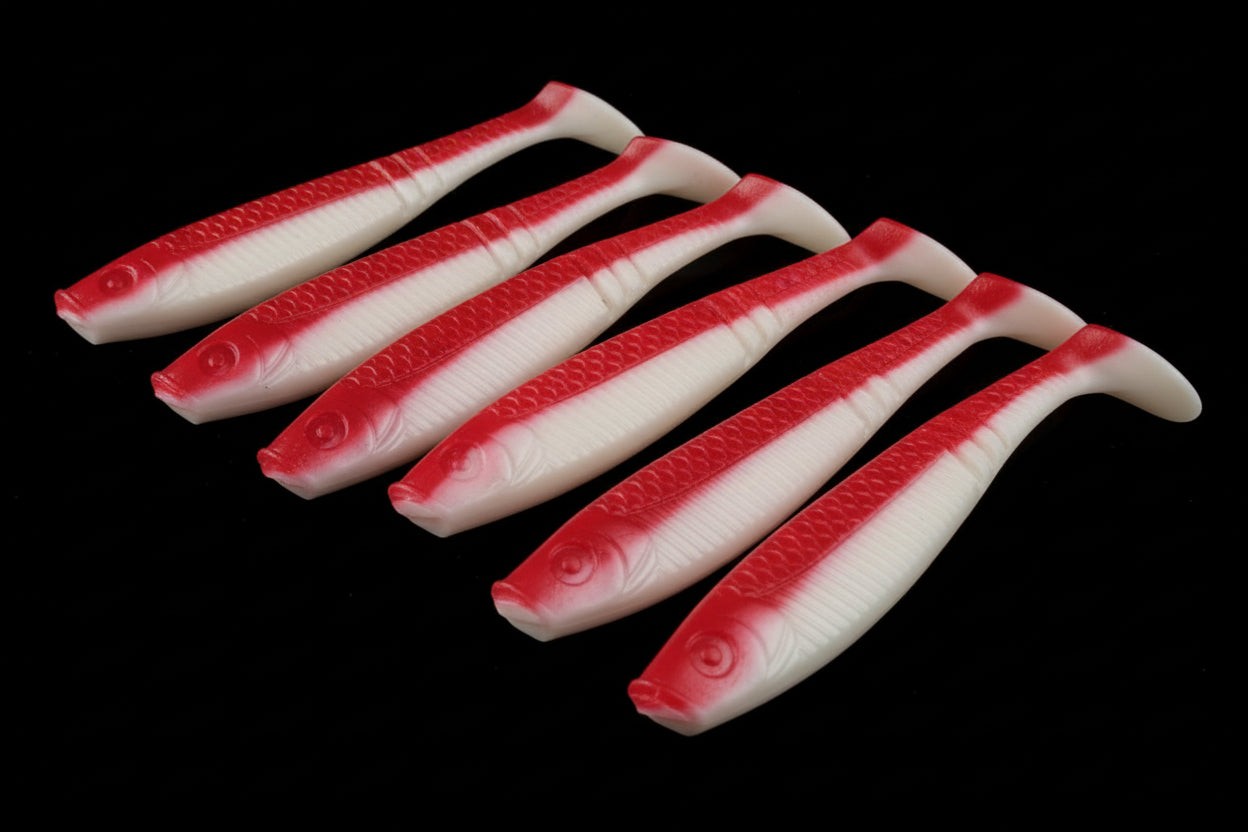 Leurre souple D.A.M. shad paddle tail  10 cm 7 g Red White Slay